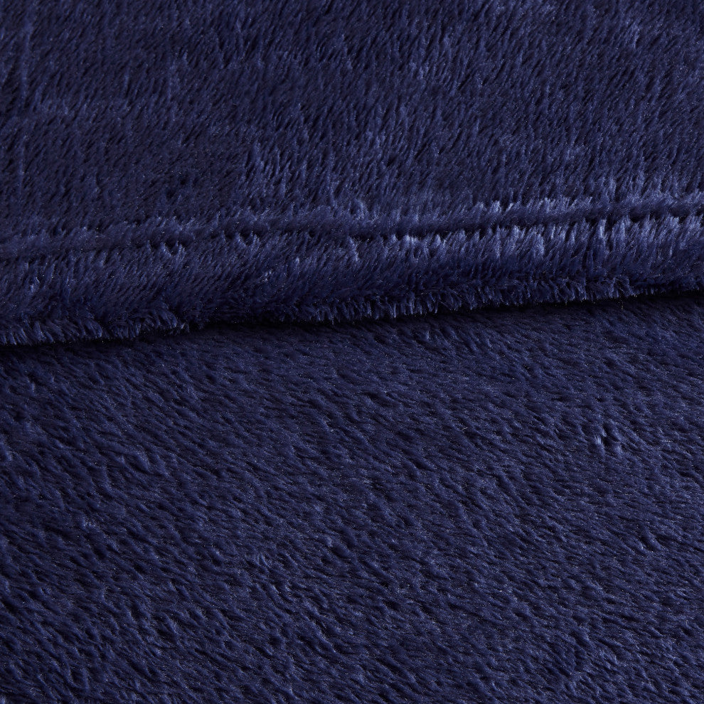 Intelligent Design Solid Microlight Plush Brushed Blanket, King