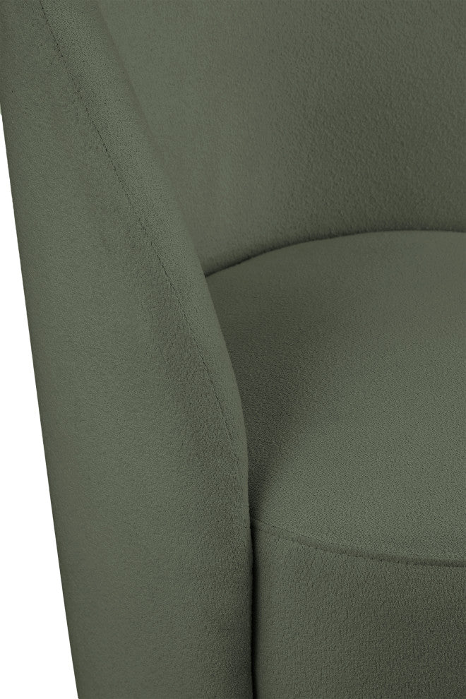 Hautely Boucle Fabric Upholstered Accent Chair, Green