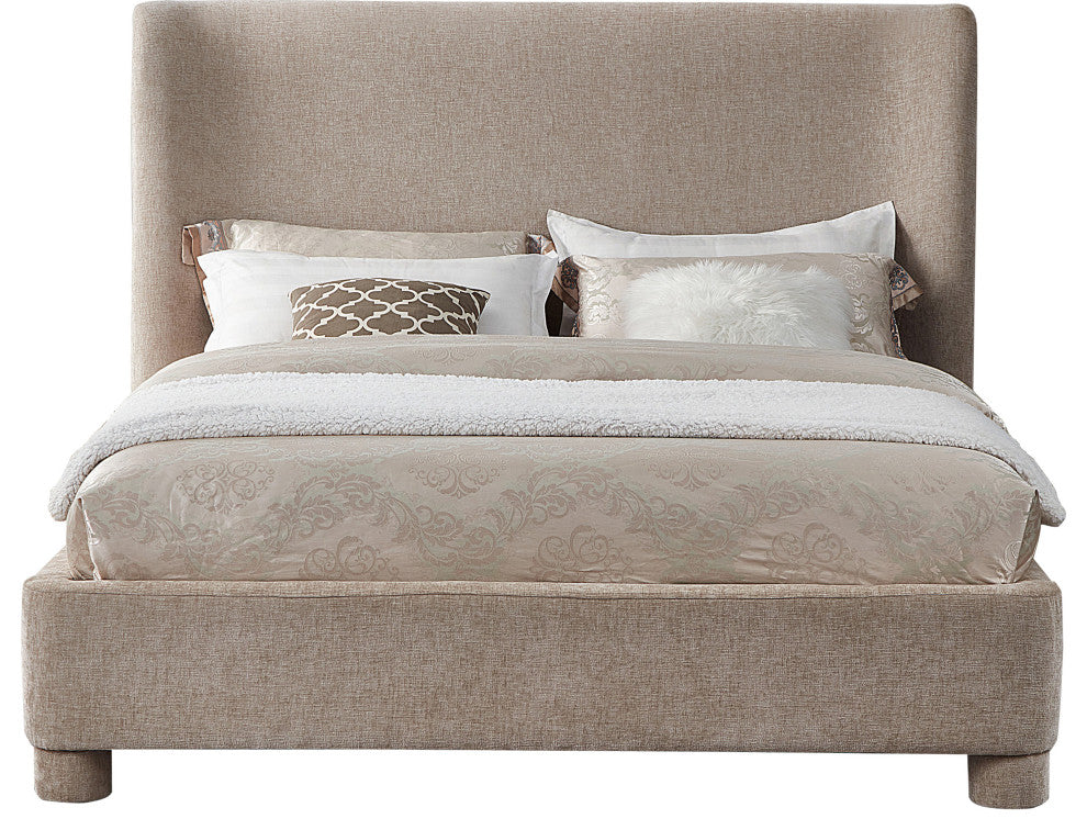 Penny Bed, Beige, King, Chenille Fabric