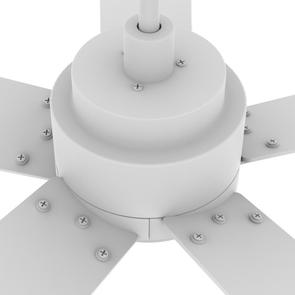 CARRO Modern LED Ceiling Fan with Remote and Dimmable Light, White, 48"