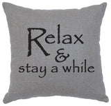 Linen Image Pillow Relax, Gray