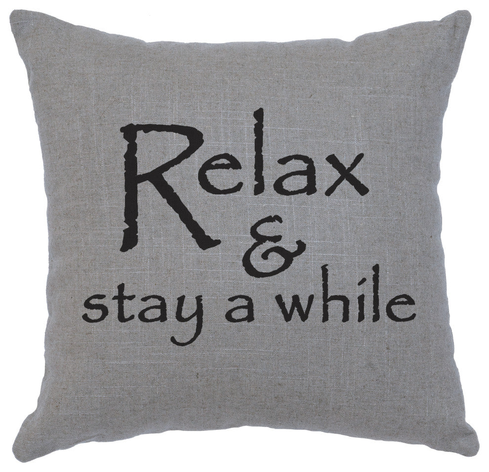 Linen Image Pillow Relax, Gray