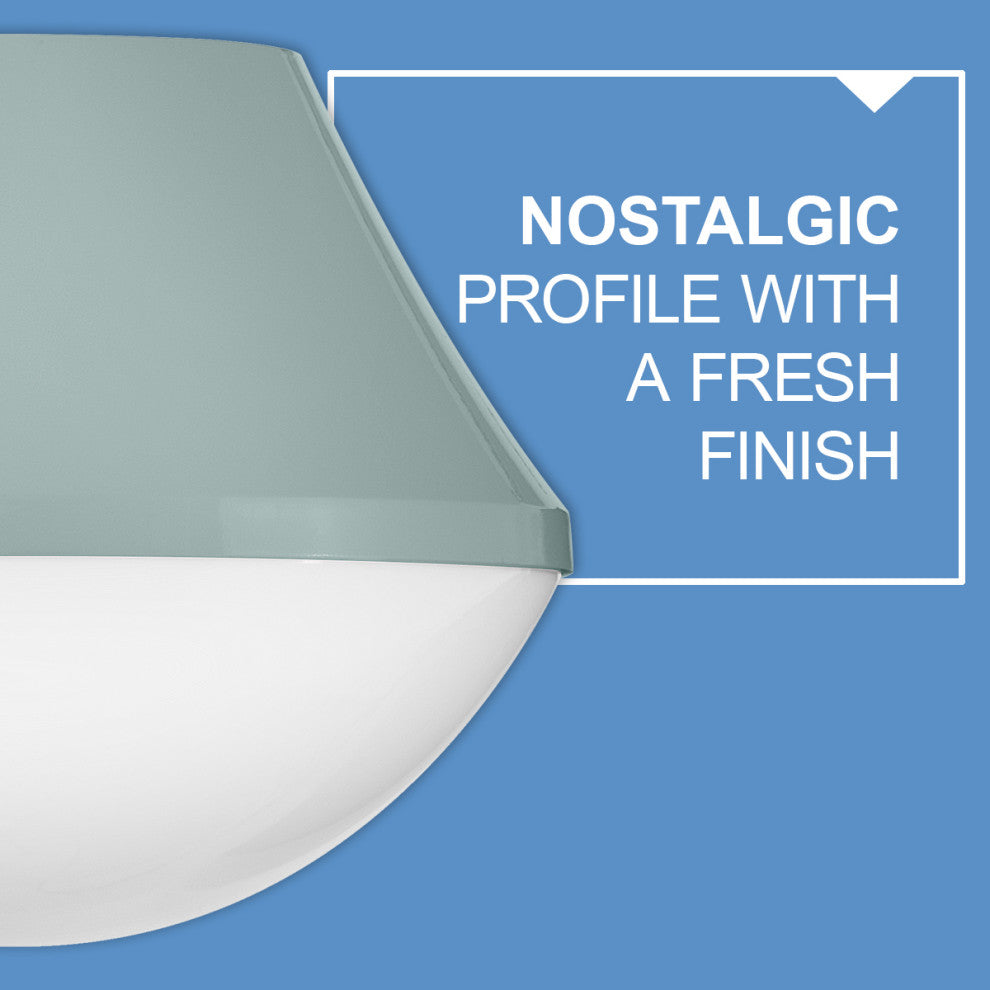 Lark Haddie 11" Modern Pendant Light, Seafoam + Lacquered Brass