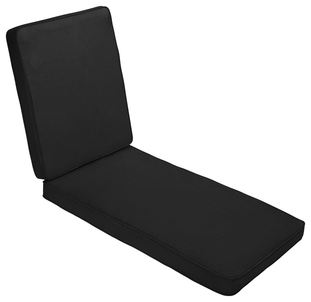 Mozaic Home Canvas Black Outdoor/Indoor Chaise Lounge Cushion 79x25x3"