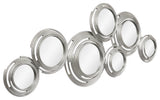 "Ascending Reflection" Circle Array Mirrors in Metal Foiled Frame