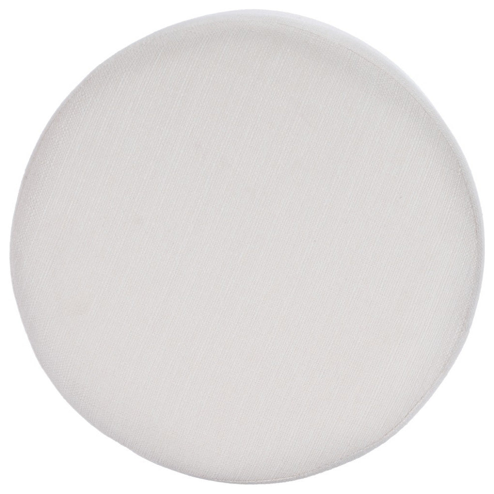 Contempo Chic White Round Ottoman