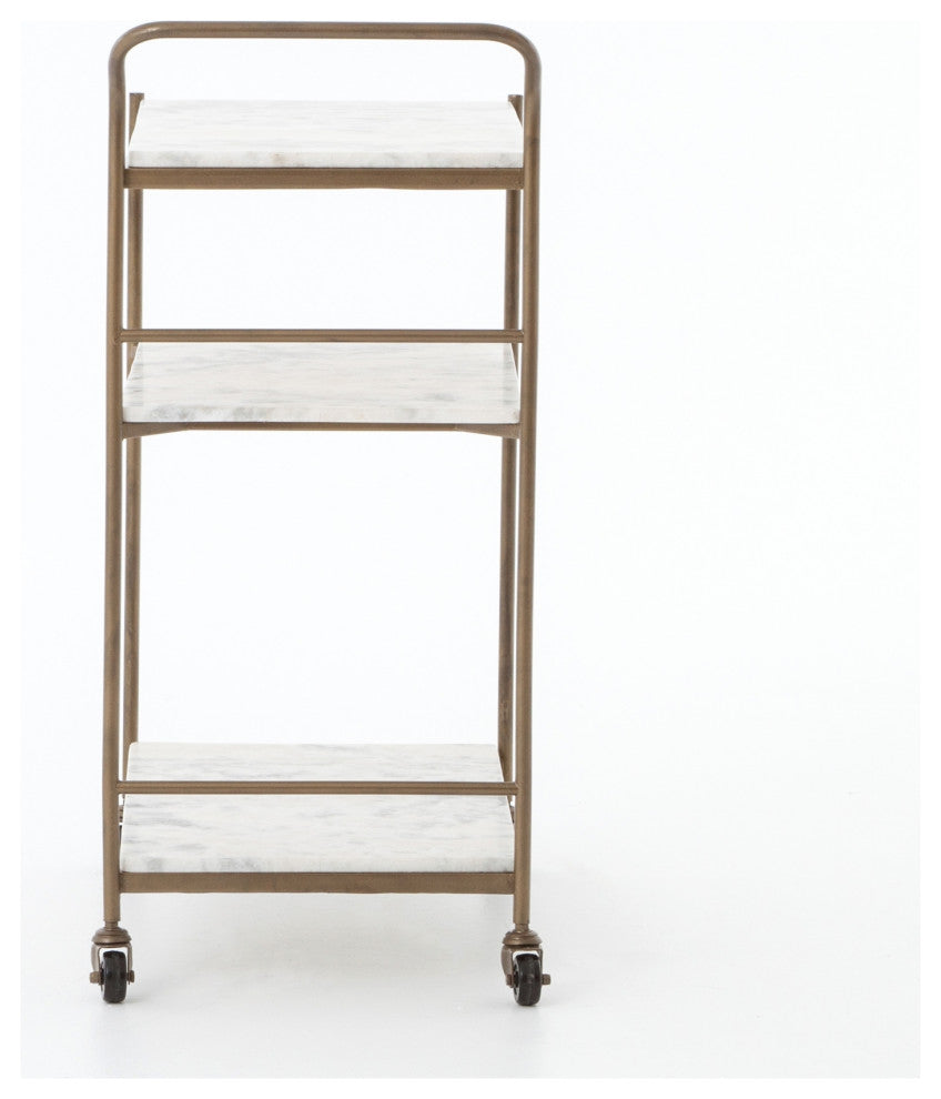 Felix Rectangular Bar Cart-Antique Brass