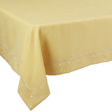 Polka Dot Embroidered Easy Care Tablecloth 60"x104", Yellow