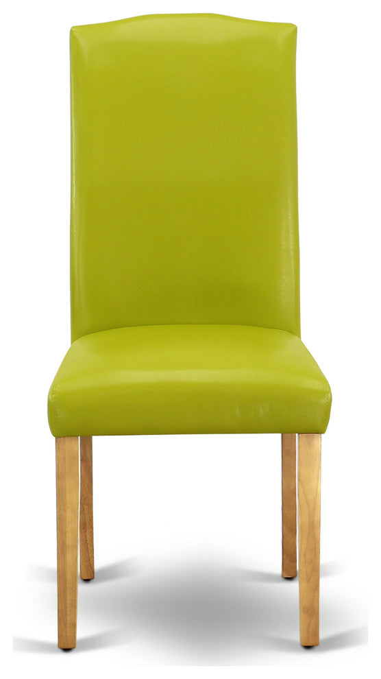 3Pc 42/53.5" Table, Pair Of Parson Chair, Pu Leather Color Autumn Green