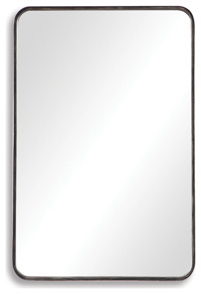 36" Industrial Bronze Metal Mirror