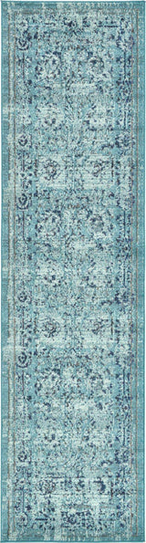 Rug Unique Loom Medici Light Blue Runner 2' 7 x 10' 0