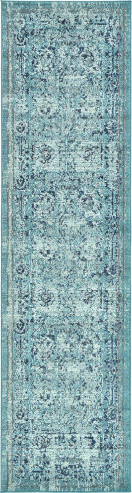 Rug Unique Loom Medici Light Blue Runner 2' 7 x 10' 0