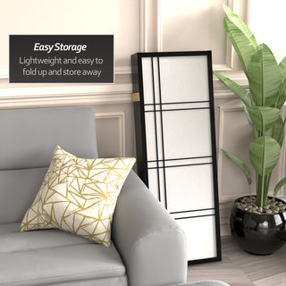 4' Tall Double Cross Shoji Screen, Black, 6 Panels