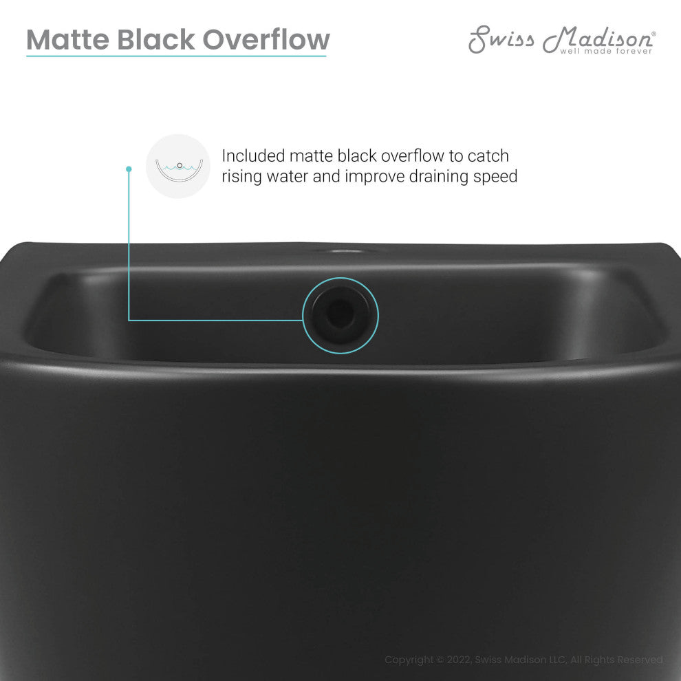 St. Tropez Wall Hung Bidet, Matte Black