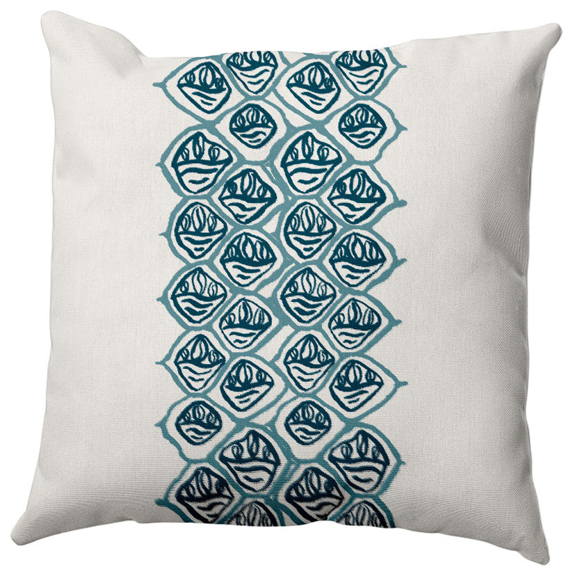 Reverse Stack Outdoor Pillow, Blue, 18"x18"