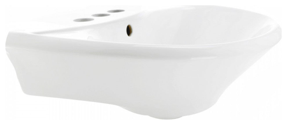 White Bathroom Sink Pedestal Sink Porcelain Set of 4