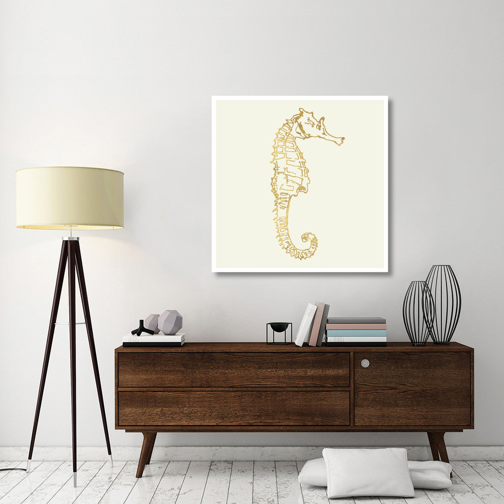 "Coastal Breeze Shell Sketches II" Paper Print by Anne Tavoletti, 42"x42"