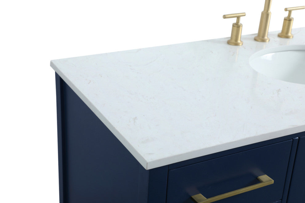 Isabel 54" SIngle Bathroom Vanity, Blue