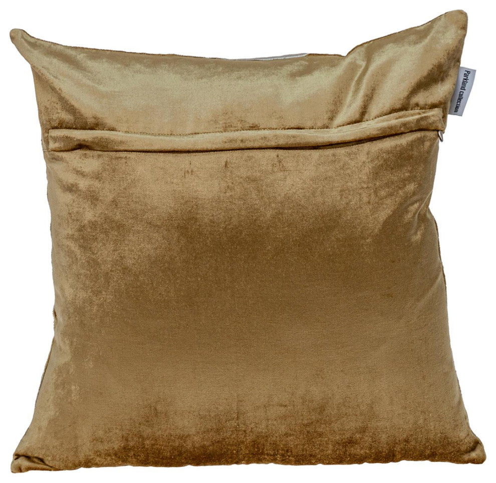 Parkland Collection Hazel Beige Throw Pillow, Square, Gold
