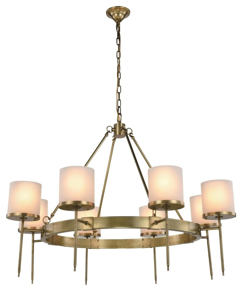 Elegant Lighting Bradford Collection Chandelier, Burnished Brass