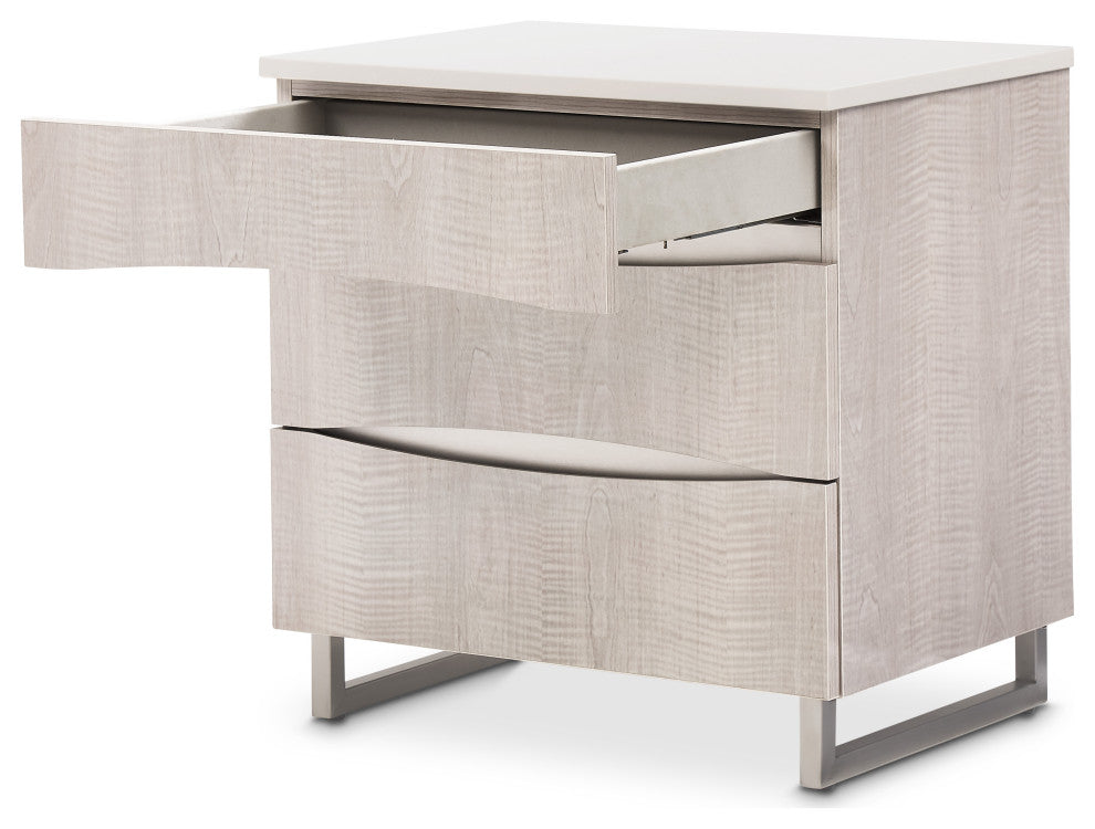 Marin 3-Drawer Nightstand - Greige