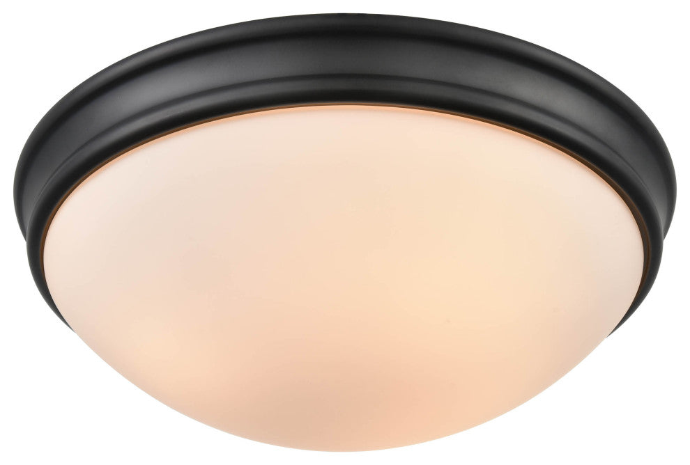 Millennium Lighting Flushmount,  3-Light 14" Matte Black