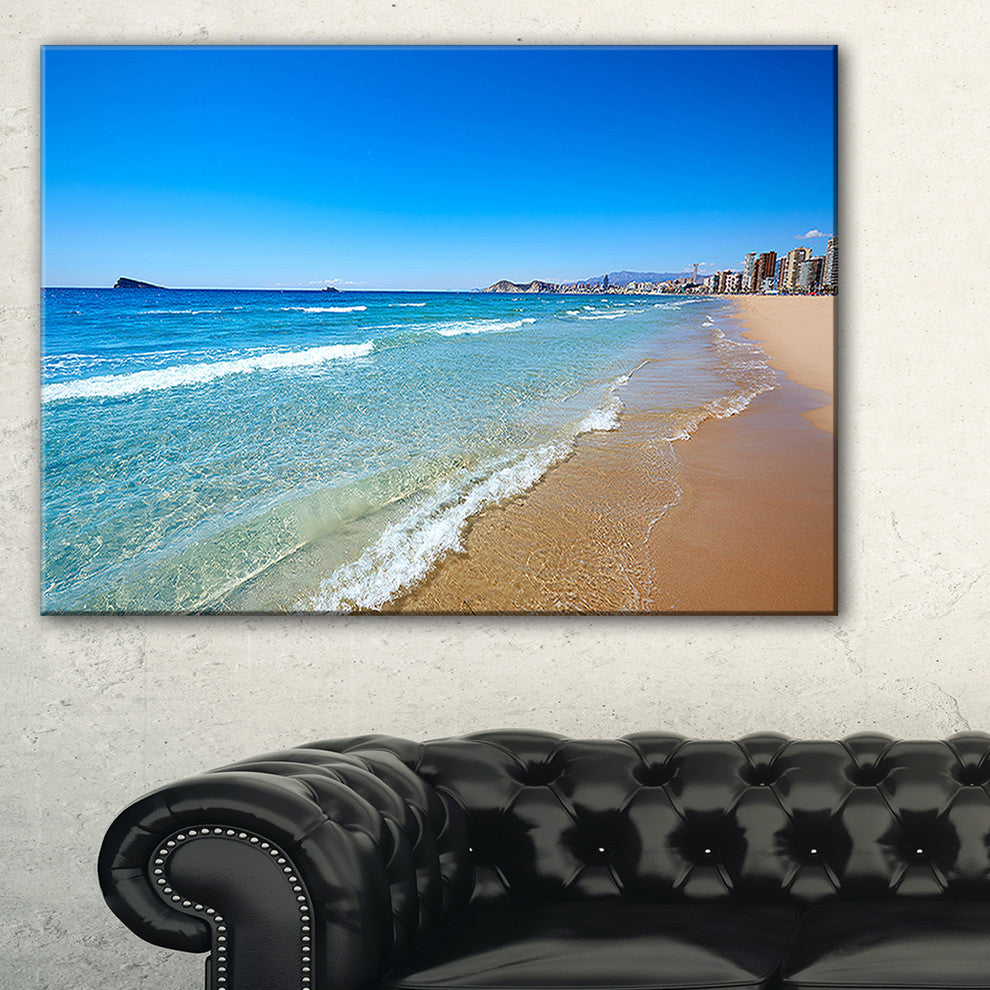 "Benidorm Poniente Beach Waves" Canvas Print, 1 Panel