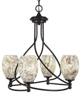 Capri 4-Light Chandelier, Dark Granite/Natural Fusion