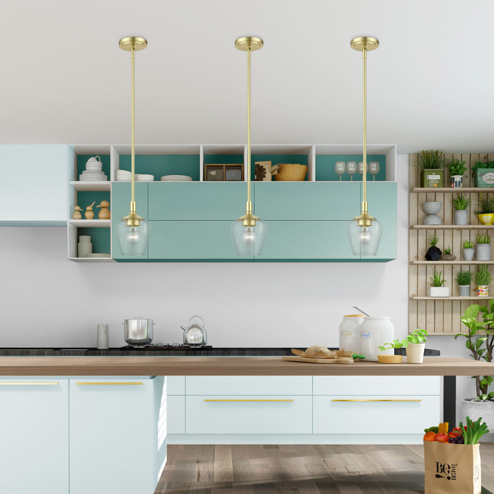 Willow 1 Light Satin Brass Single Pendant
