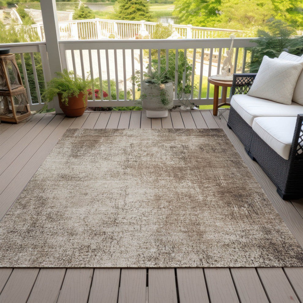 Machine Washable Indoor/Outdoor Chantille ACN1903 Taupe 9' x 12' Rug