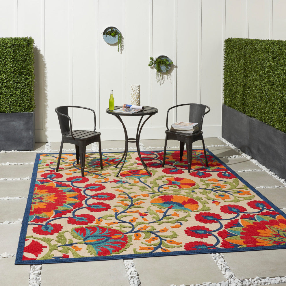 Nourison Aloha 9' x 12' Red/Multi Transitional Area Rug