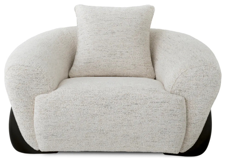 White Curved Lounge Chair, Eichholtz Siderno