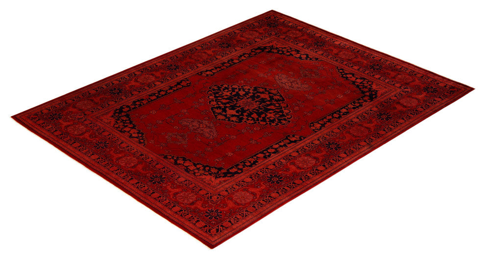 Vibrance, One-of-a-Kind Hand-Knotted Area Rug Red, 8'1"x10'5"