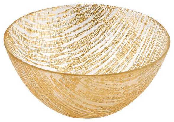 Badash KM710G Handcrafted Gold Glass Salad Serving Bowl
