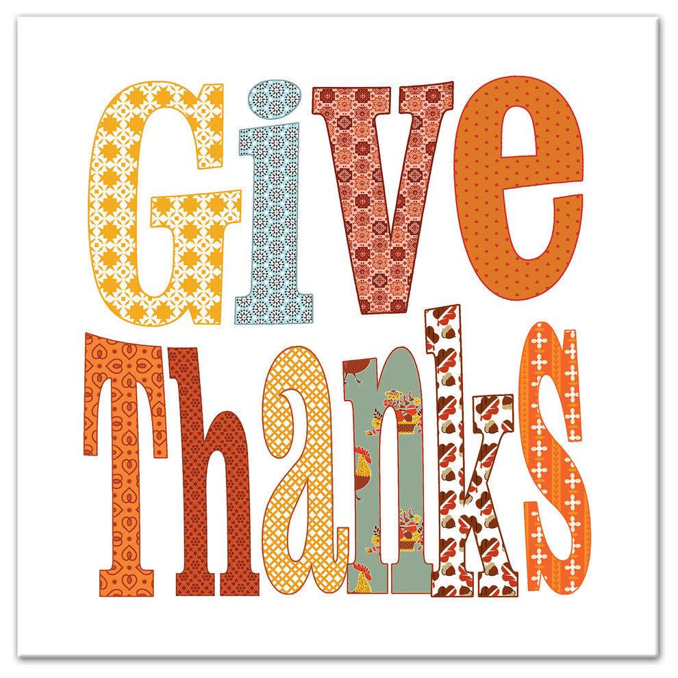 Give Thanks 24x24 Canvas Wall Art