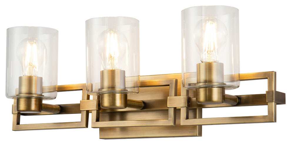 Estes 3 Light Bath Vanity Light, Aged Brass