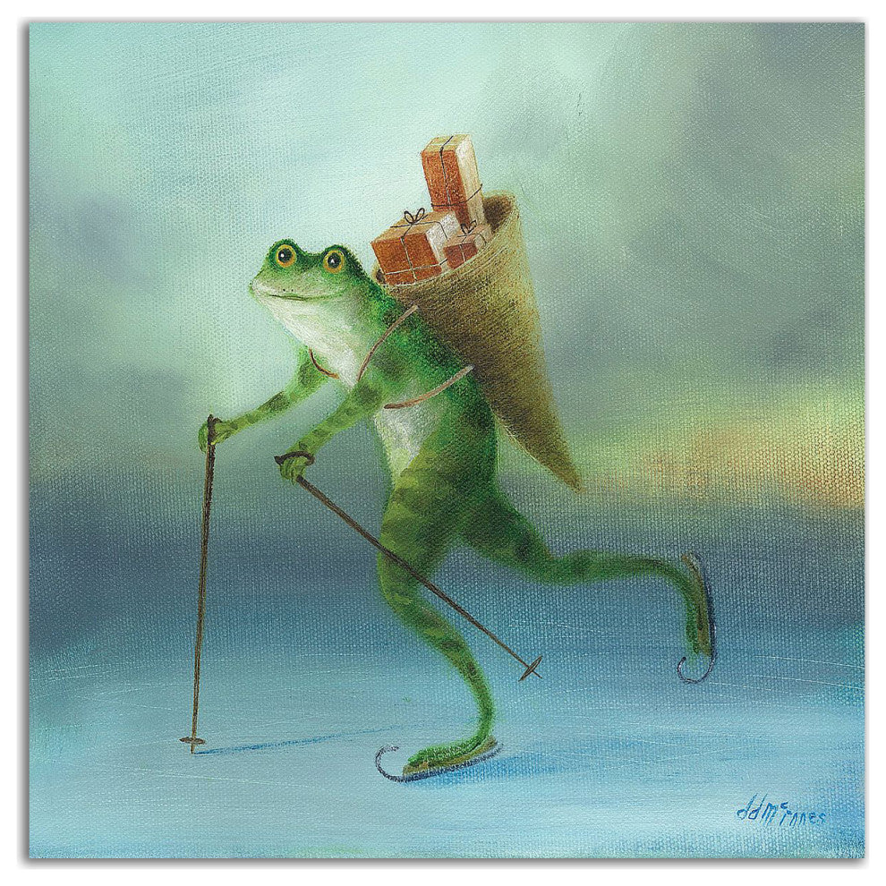 "The Yuletide Frog" by DD McInnes, Print on Canvas, 14"x14"