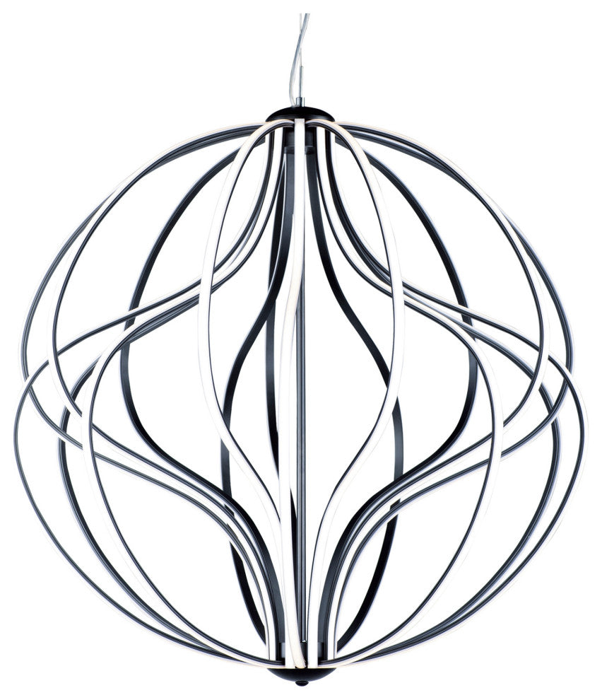ET2 E21178 Aura 31"W LED Abstract Globe Chandelier - Black