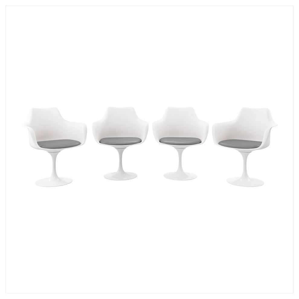 Modholic Tulip Armchair, Gray, 4-Pack