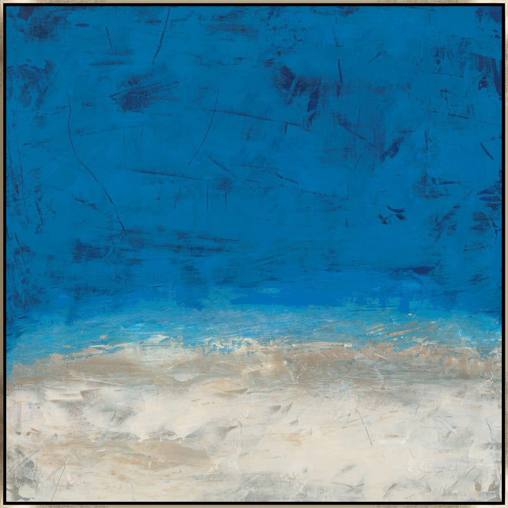 30x30 Le Bleu, Framed Artwork, Silver