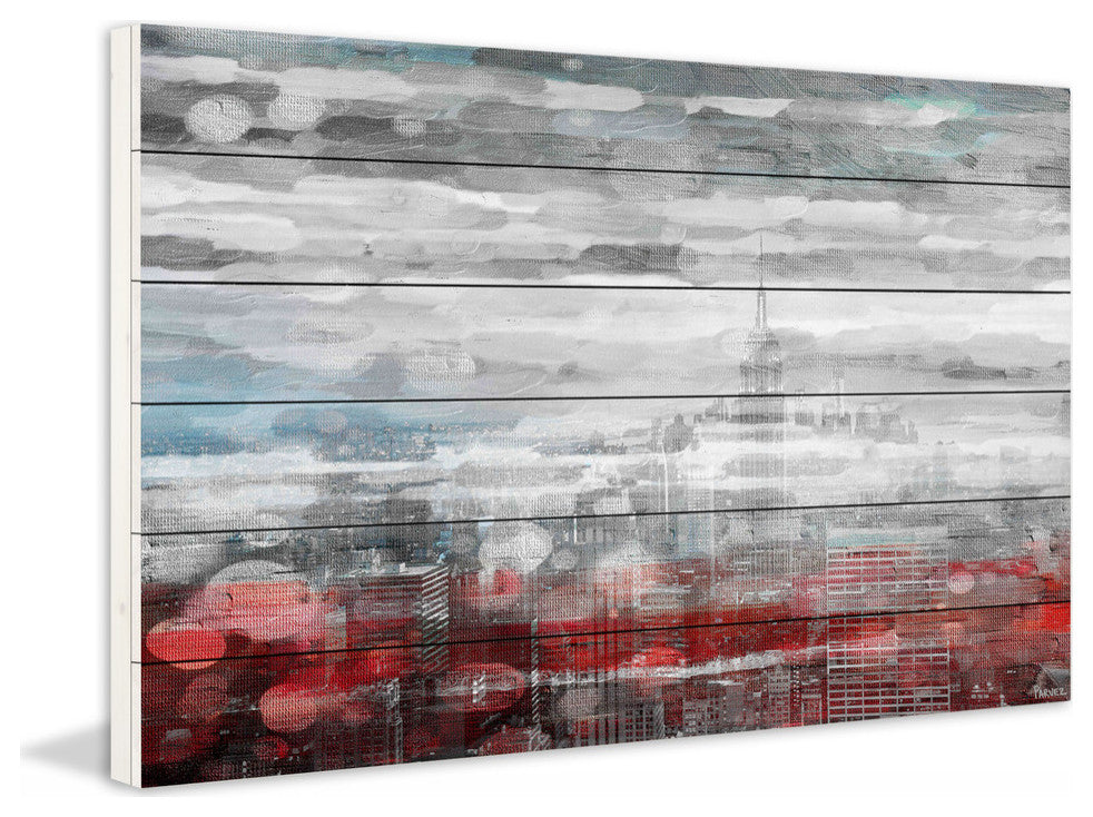 "Aerial Vision" Print on White Wood, 60"x40"