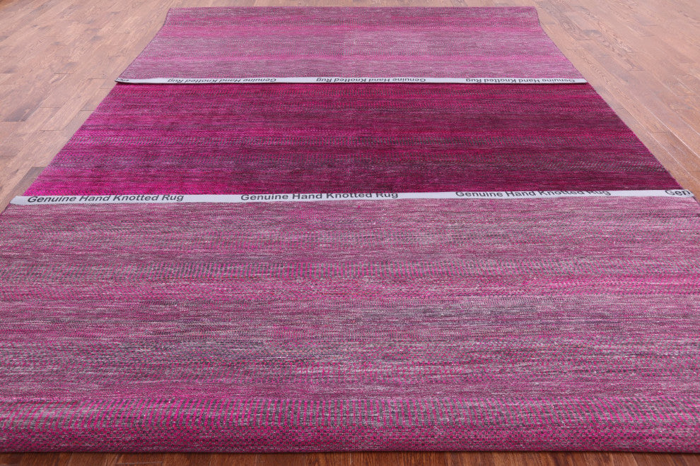Super Savannah Gabbeh Wool and Silk Hand Knotted Rug 9' 10" X 19' 9" Q6114
