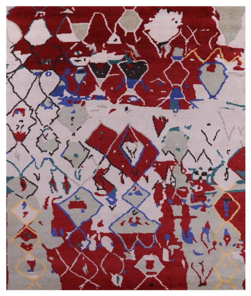 8' 4" X 10' 1" Moroccan Handmade Wool Rug Q9270