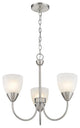 3 Light Simple and Clean Mini Chandelier in Nickel
