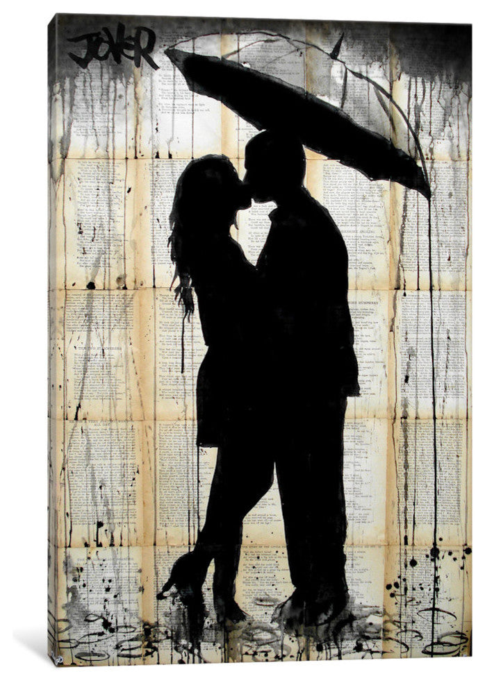 "Rain Lovers Gallery" by Loui Jover, 40x26x1.5"