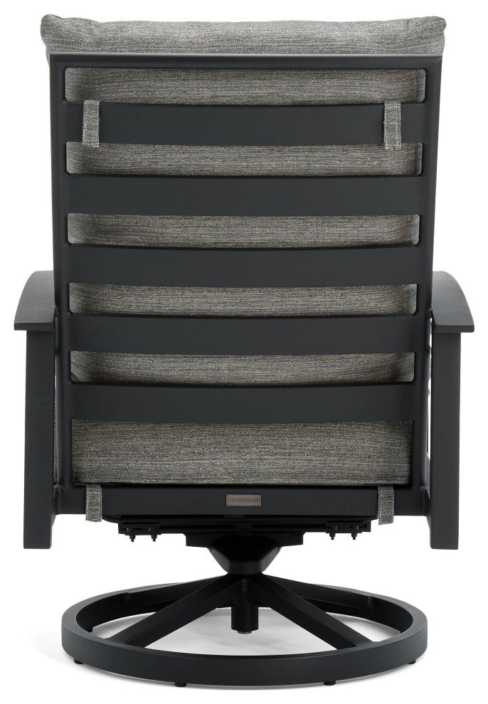 Stanford Cushion High Back Swivel Rocker Lounge Chair, Textured Pewter