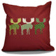 Merry Moose Pillow, Cranberry, 26"x26"