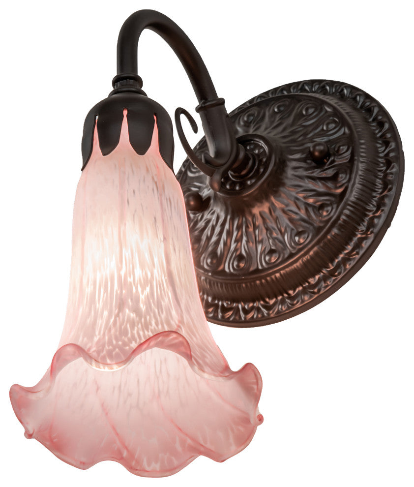 5 Wide Pink Pond Lily Wall Sconce