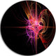 Purple Bright Star, Abstract Digital Art Round Wall Art, 11"
