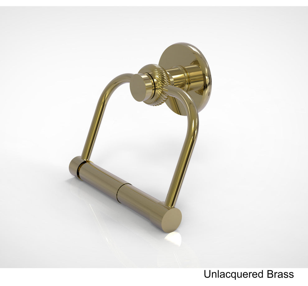 Mercury 2 Post Twisted Accent Toilet Tissue Holder, Unlacquered Brass